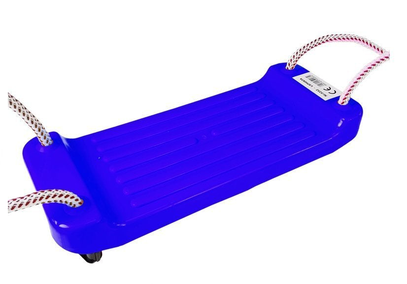 Zahradní houpačka deska plastová s lany modrá 42cm