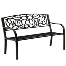 Zahradní lavička kovová 3místná černá 127 cm – WELCOME