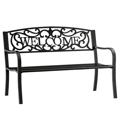 Zahradní lavička kovová 3místná černá 127 cm – WELCOME