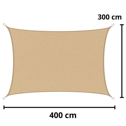 Zahradní sluneční plachta 200x300 cm – béžová voděodolná
