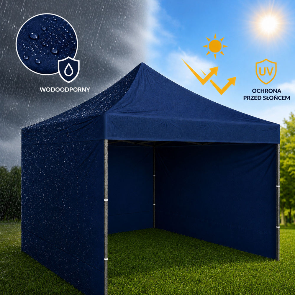 Zahradní stan pavilon 3x3m tmavě modrý – rychlomontáž