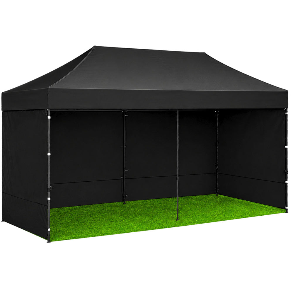 Zahradní stan pavilon černý 3x6 m – rychlomontážní