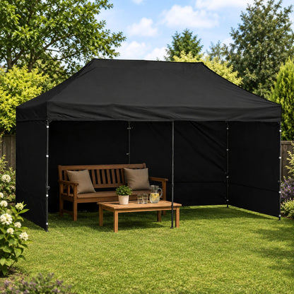 Zahradní stan pavilon černý 3x6 m – rychlomontážní