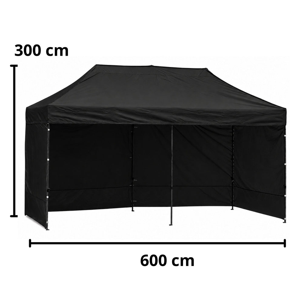 Zahradní stan pavilon černý 3x6 m – rychlomontážní