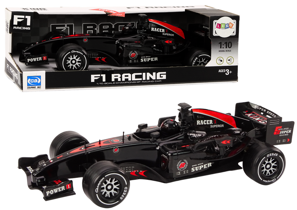 Závodní auto F1 s pohonem 1:10 se světly a zvuky černé