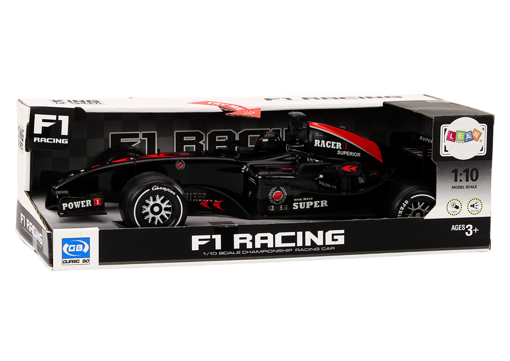 Závodní auto F1 s pohonem 1:10 se světly a zvuky černé
