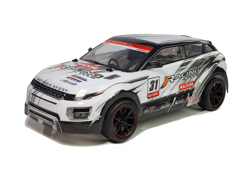 Závodní auto na dálkové ovládání 1:10 s pilotem bílé