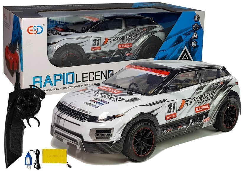 Závodní auto na dálkové ovládání 1:10 s pilotem bílé