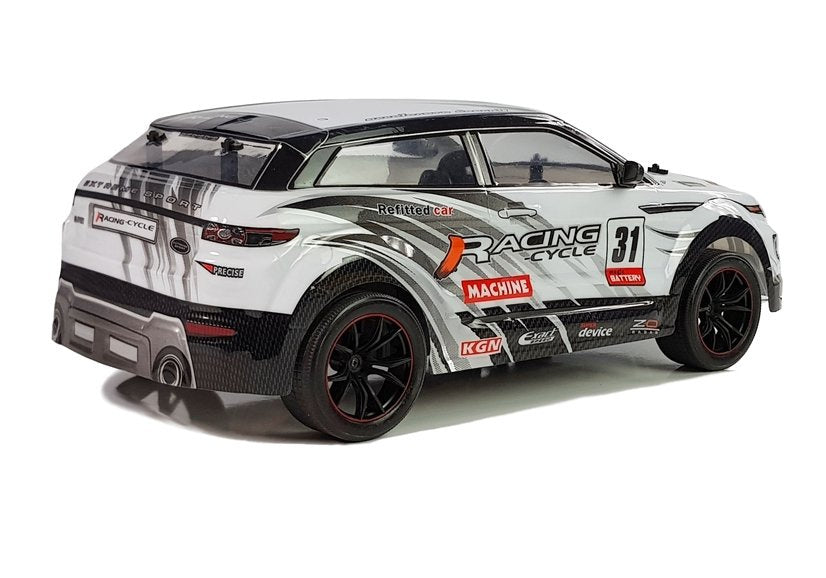 Závodní auto na dálkové ovládání 1:10 s pilotem bílé