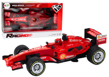 Závodní auto sportovní s pohonem 1:12 se zvuky a světly červené