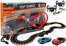 Závodní dráha 1:43 s 2 autíčky a ovladači Top Turbo 540 cm