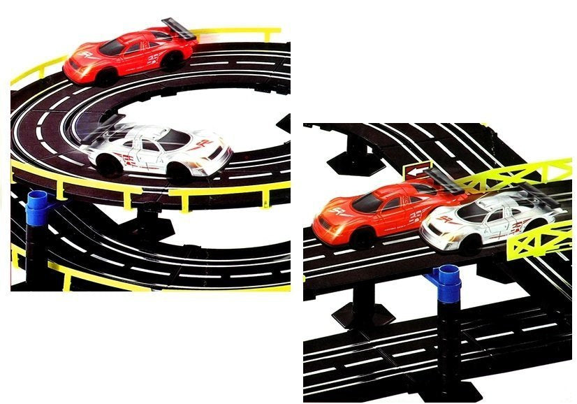 Závodní dráha s 2 autíčky – slot cars 1:43 s ovladači