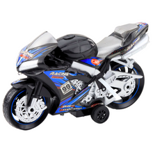 Závodní motocykl se světly a zvuky – černo modrý