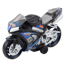 Závodní motocykl se světly a zvuky – černo modrý