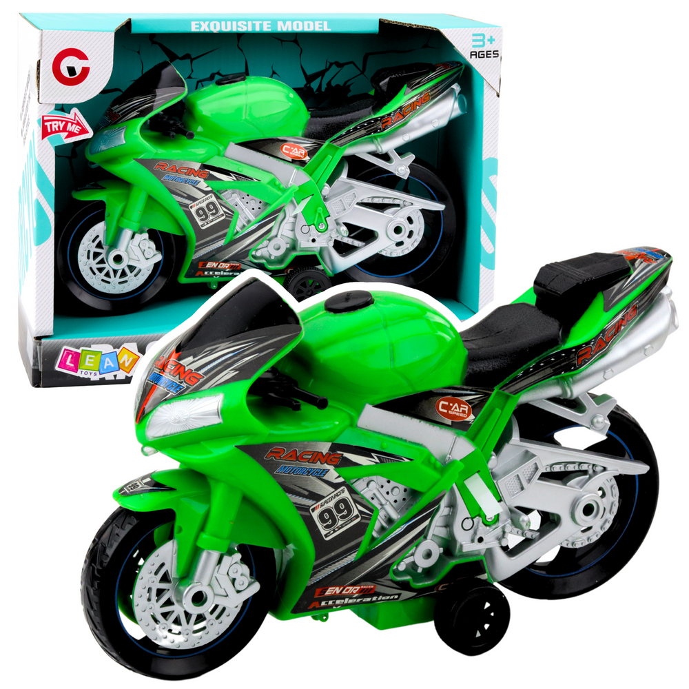 Závodní motocykl se světly a zvuky – zelený | hračka