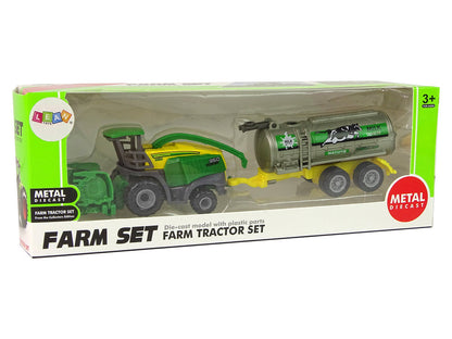 Zemědělský traktor s přívěsem plastový zelený žlutý