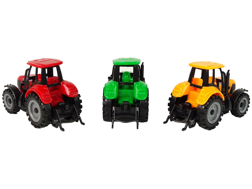 Zemědělský traktor s velkými koly 3 barvy