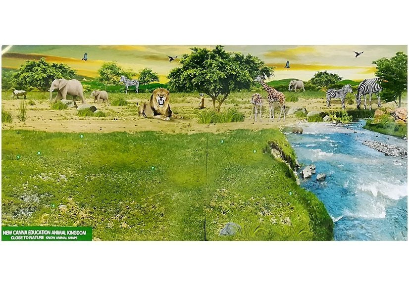 Žirafy figurky edukační rodina 3 kusy s pozadím Afrika