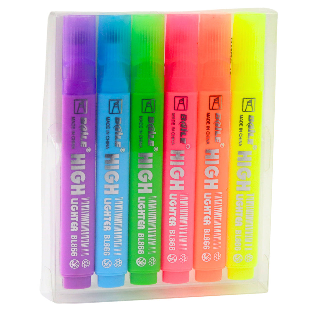 Zvýrazňovače neonové 6 kusů – školní kancelářské barevné